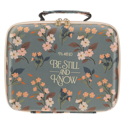 Bible Organizer Hardcover Green Floral Be Still Ps. 46:10