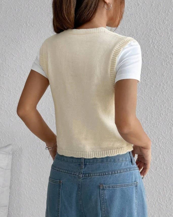 Abigail Floral Heirloom Knit Vest