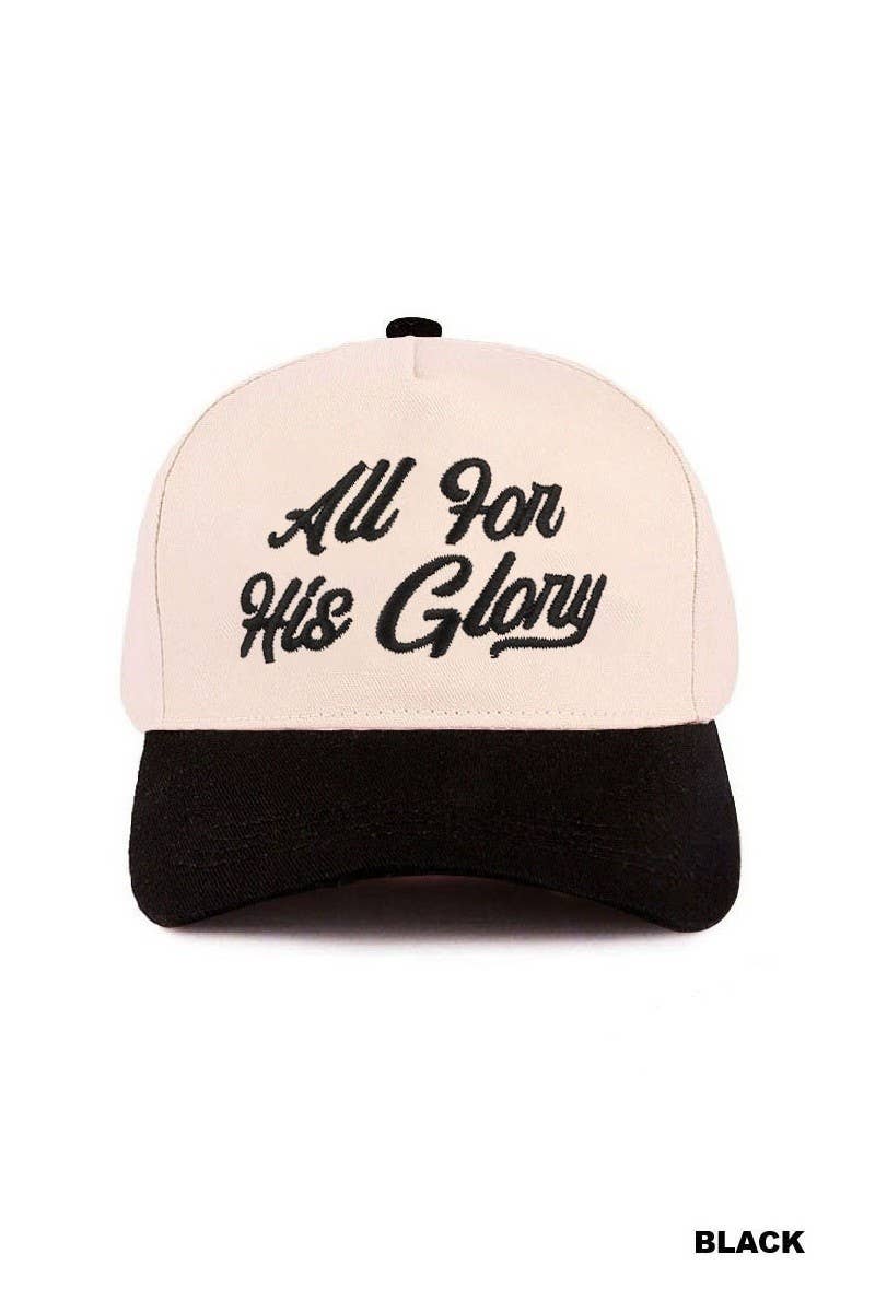 “Soli Deo Gloria” Two-Tone Cotton Hat – All For His Glory Faith Cap