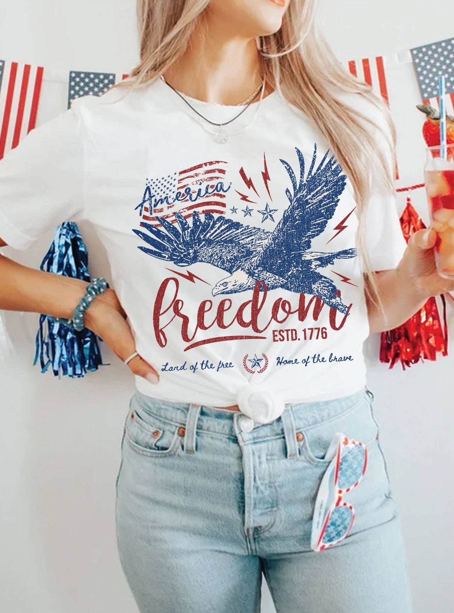 AMERICA FREEDOM EAGLE GRAPHIC TSHIRTS
