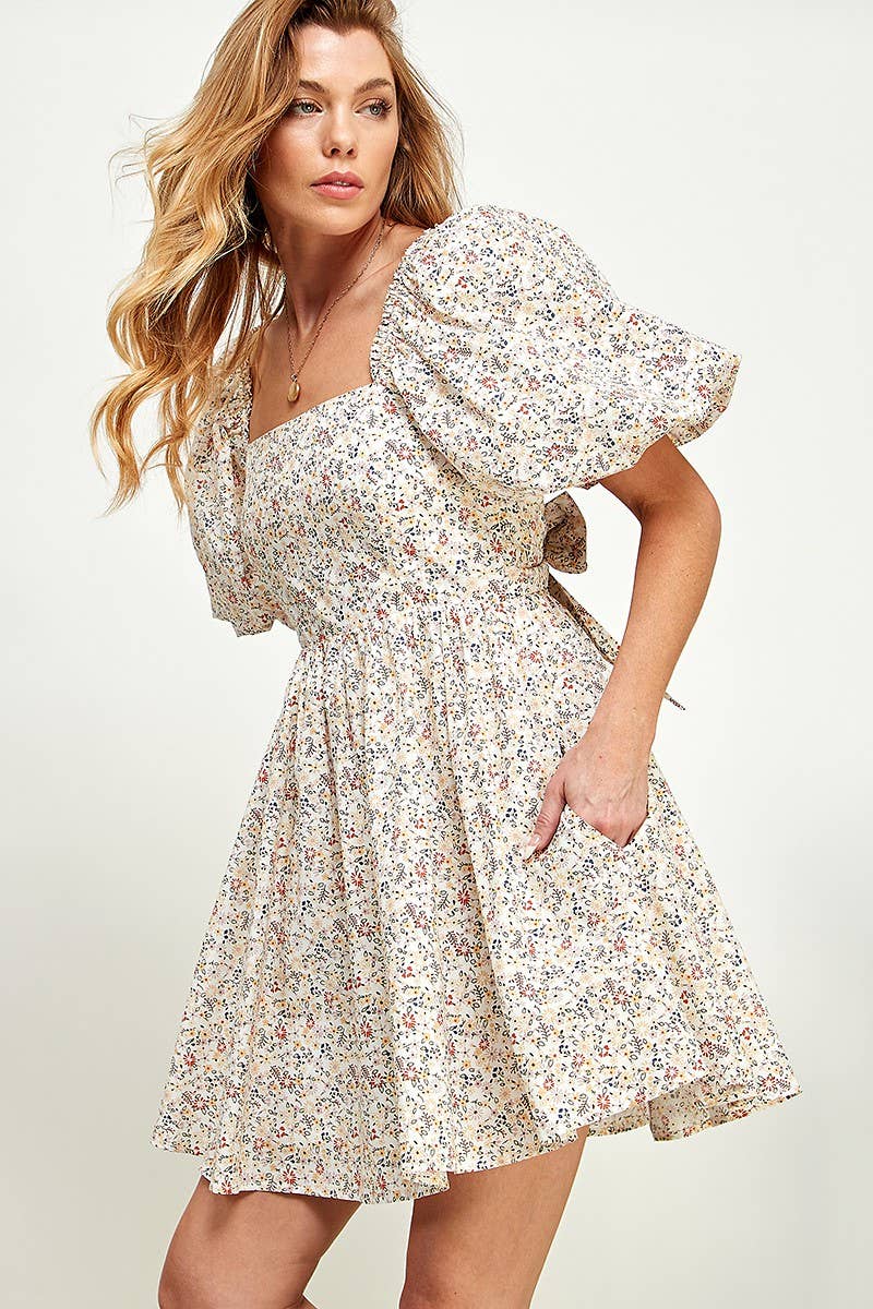 Wildbloom Bow-Back Mini Dress