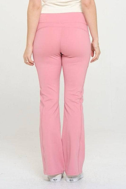 Premium active wear yoga flare pants with zipper pockets