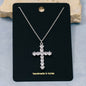 Circle Cut Cz Cross Pendant Necklace