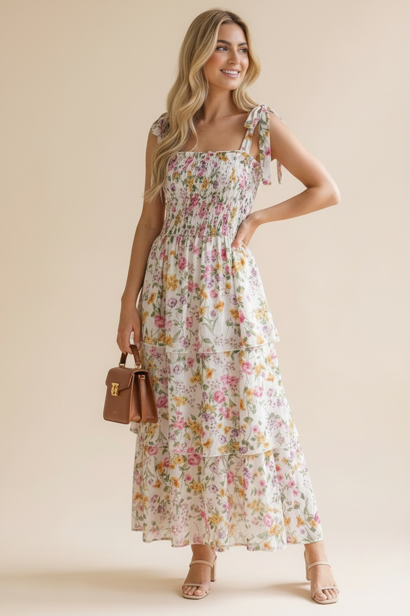 Lilies of the Field Floral Maxi Dress