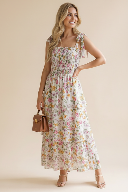 Lilies of the Field Floral Maxi Dress