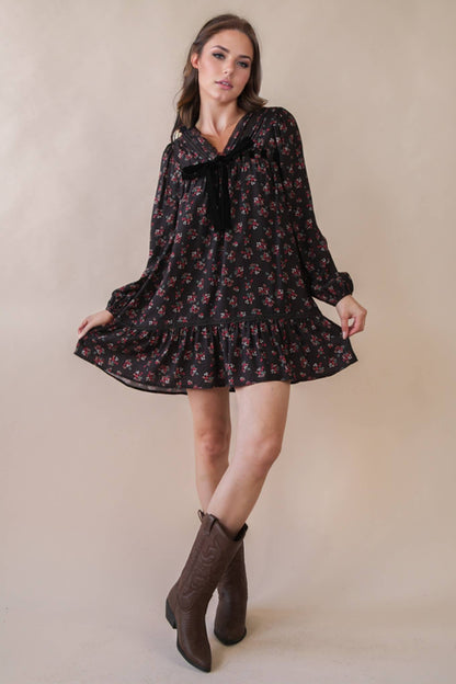 Garments of Gladness Floral Bow Mini Dress