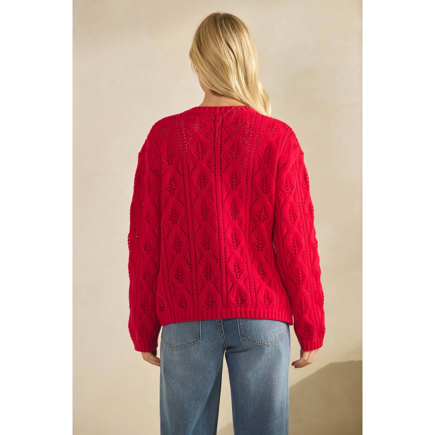 SWEETHEART BOW-KNIT CARDIGAN