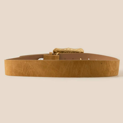 Large Western Turquoise Stone Concho Buckle Vegan Leather Belt