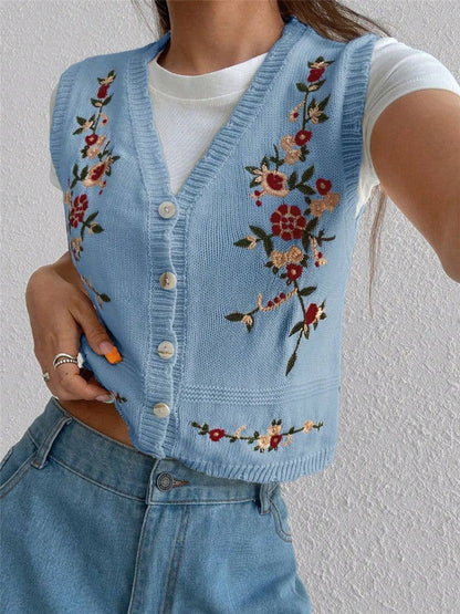 Abigail Floral Heirloom Knit Vest