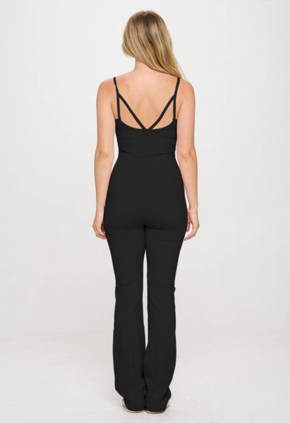 Solid  color active wear jacket with jumpsuit set