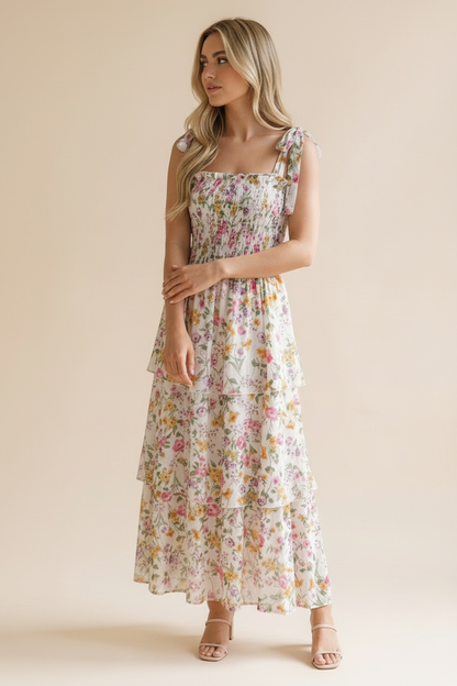 Lilies of the Field Floral Maxi Dress