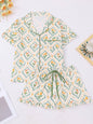 Spring Tulip Floral Print Pajama Set