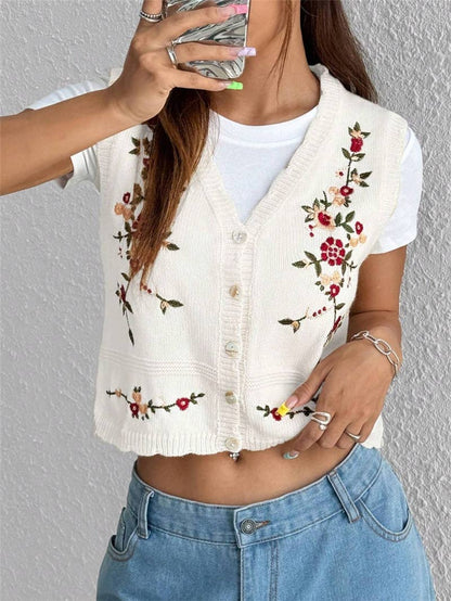 Abigail Floral Heirloom Knit Vest