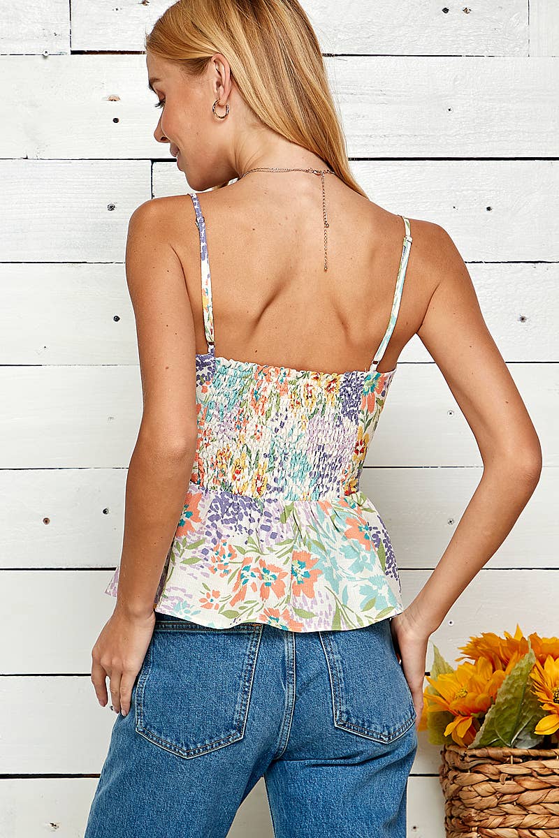 Blossom Breeze Smocked Peplum Top