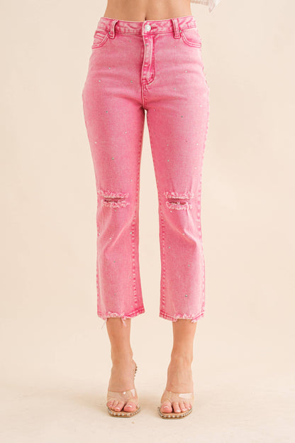 Crowned in Splendor Rhinestone Jeans