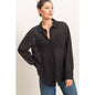 Button-Down Collar Blouse