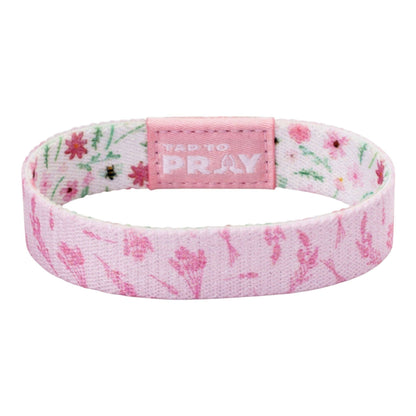 Tap To Pray® Wristband – Meadows - White