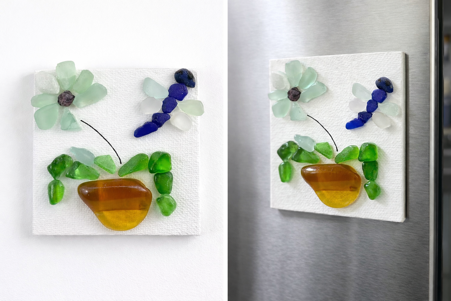 “Consider the Lilies” Sea Glass Magnet