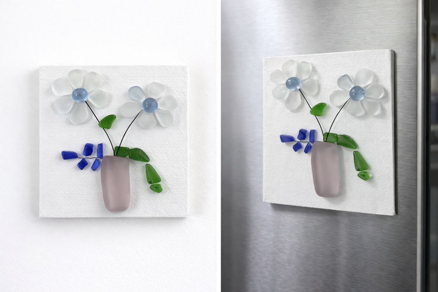 “Bloom Where You Are Planted” Sea Glass Magnet