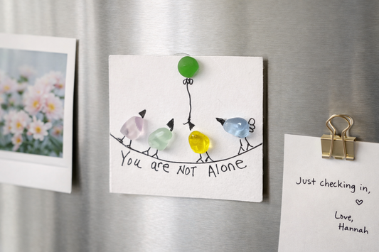 “You Are Not Alone” Sea Glass Encouragement Magnet