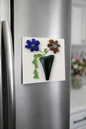 Sea Glass Flower Magnet – Handcrafted Tumbled Glass Bouquet