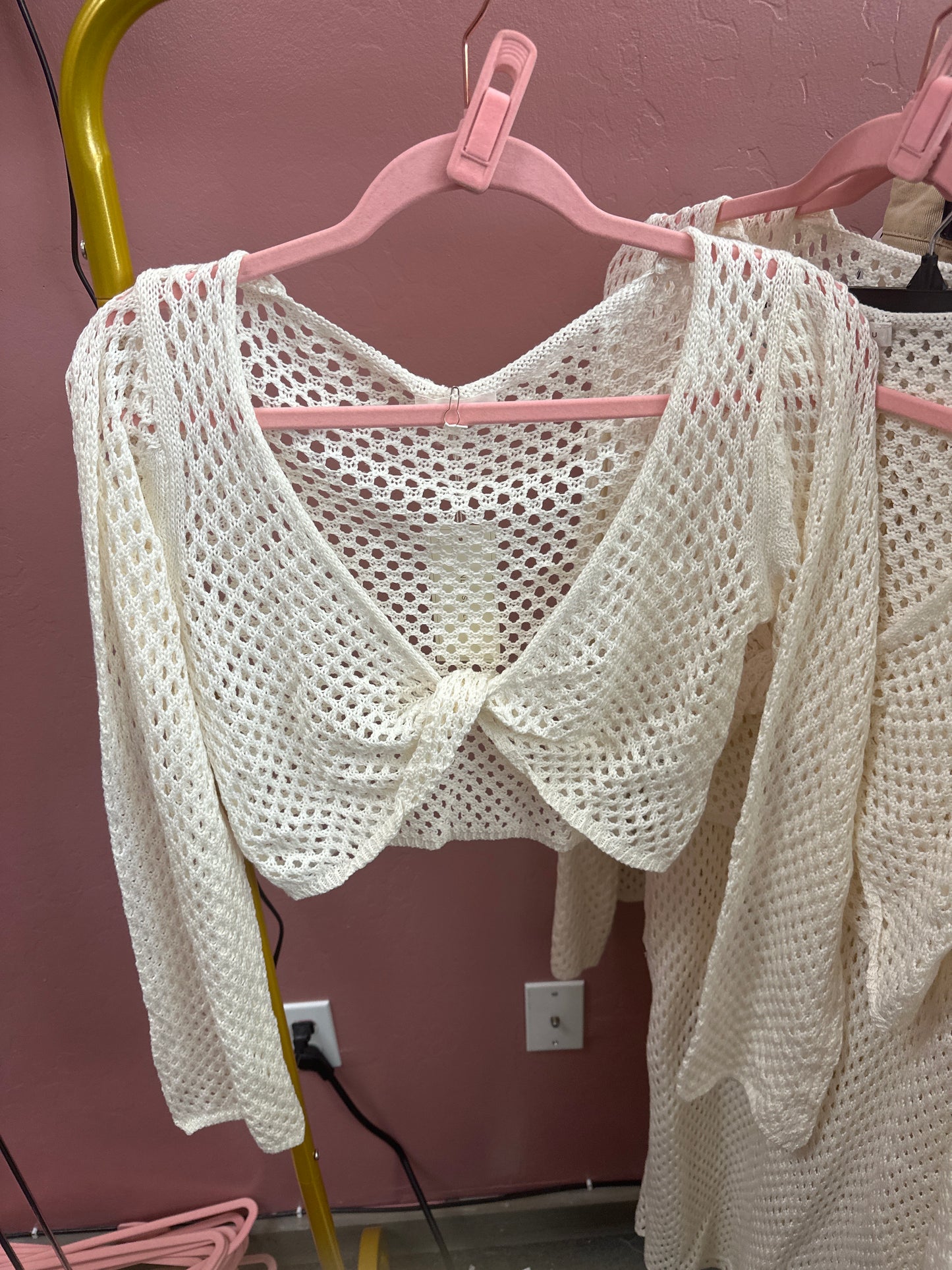 Shoreline Grace Two-Piece Swim Cover Up Set – Ivory