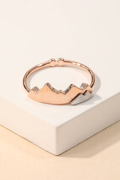 Gold Dipped Two Toned Mountain Adjustable Ring