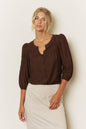 Grace BUTTON DOWN 3/4 SLEEVE