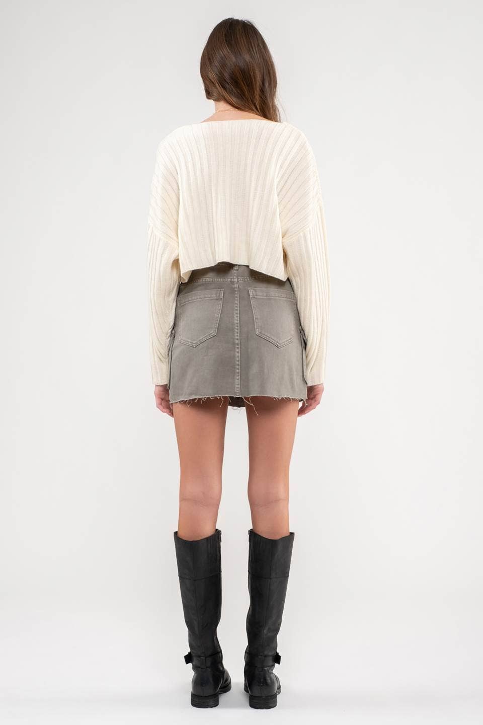 Trailblazer Cargo Raw Hem Mini Skirt