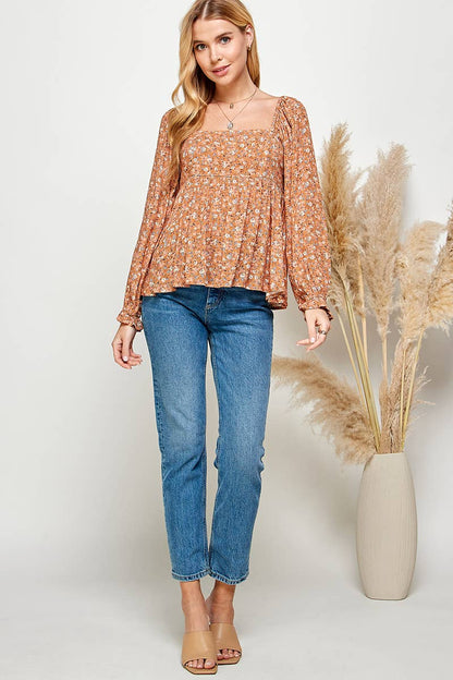 Seraphina Smocked Babydoll Top