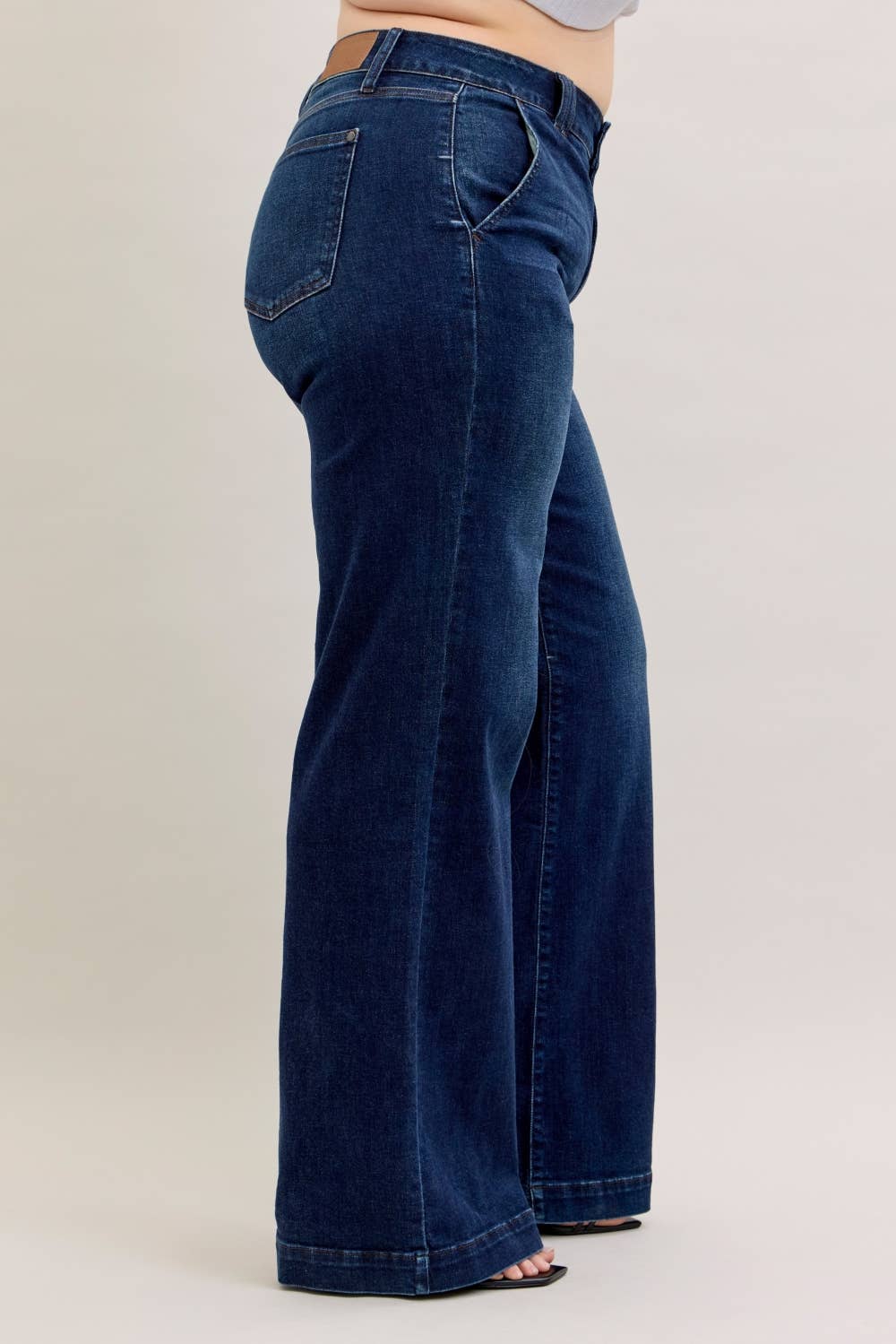 Judy Blue HW Trouser Wide Leg -LONG - PLUS