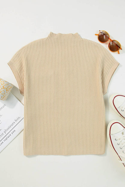 Refined Mock Neck Knit Sweater