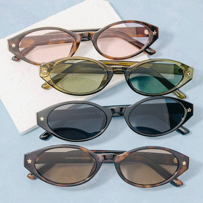 Slim Oval Cat Eye Sunglasses Set