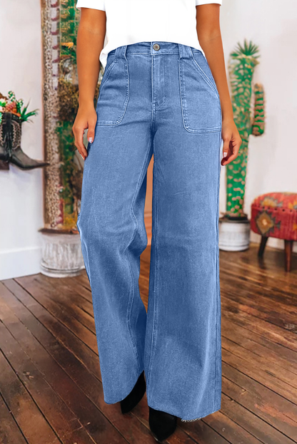 Eden Retro Washed Patch Pocket Loose Jeans