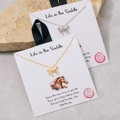 Gold Dipped Horse Pendant Necklace