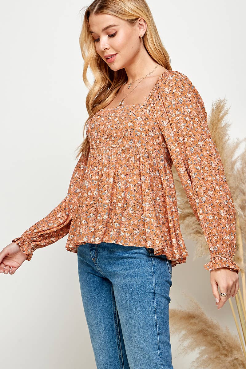 Seraphina Smocked Babydoll Top