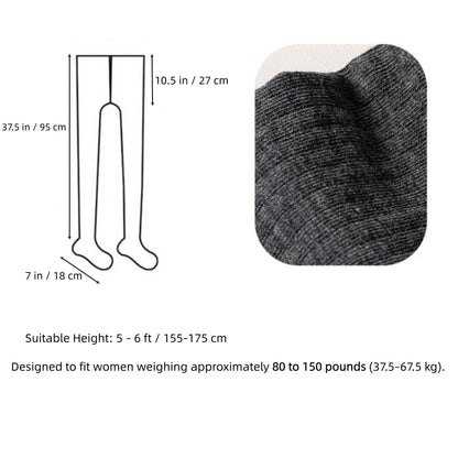 Ribbed Knit Opaque Tights with Soft Stretch Fabric and Elast