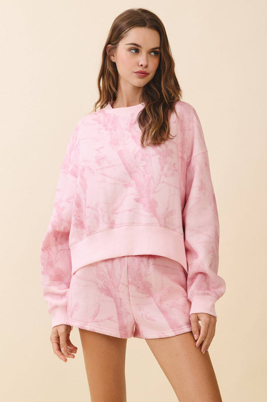 Faith & Field Camo Drop Shoulder Sweatshirt