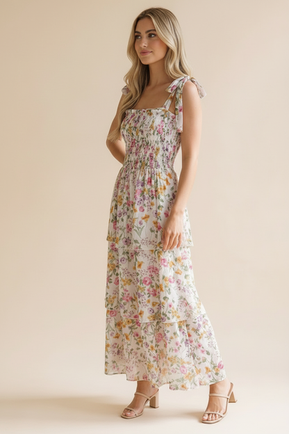 Lilies of the Field Floral Maxi Dress