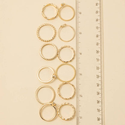 Twelve Piece Assorted Teardrop Ring Set