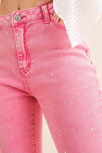 Crowned in Splendor Rhinestone Jeans