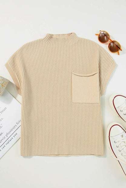 Refined Mock Neck Knit Sweater