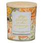 Glass Candle Bamboo Lid  Joy Comes in the Morning Ps. 30:5