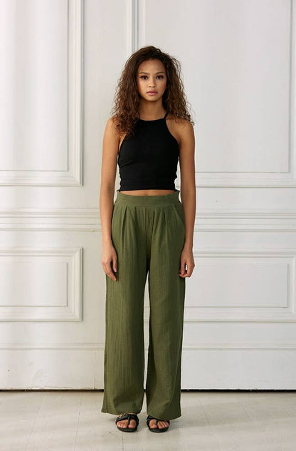 Rooted in Grace Cotton Smocked Wide Leg Pants