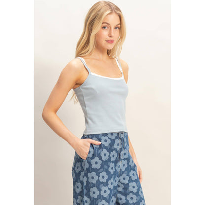 Sarah Contrast Strap Square Neck Top