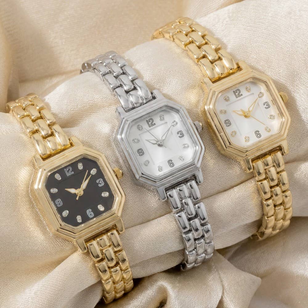 Set Apart in Strength Octagon Crystal Link Watch