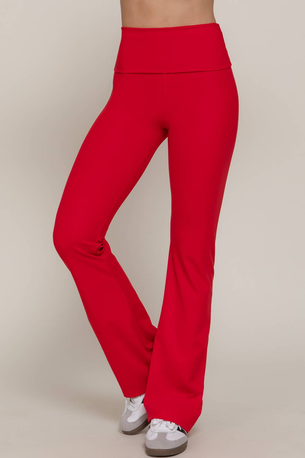 Run the Race Fold-Over Flare Leggings