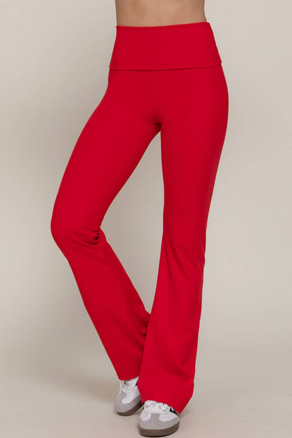 Run the Race Fold-Over Flare Leggings
