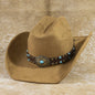 Western Cowboy Hat With Leather Studded Concho
