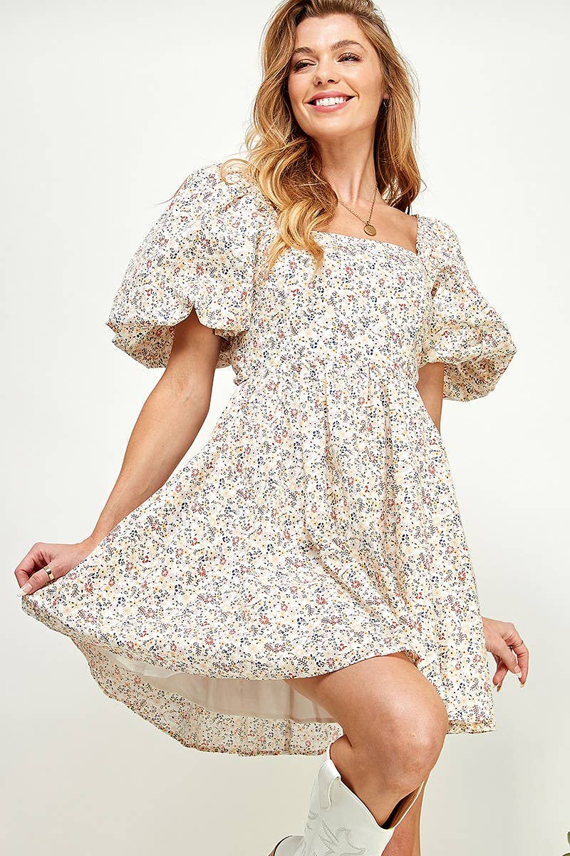 Wildbloom Bow-Back Mini Dress